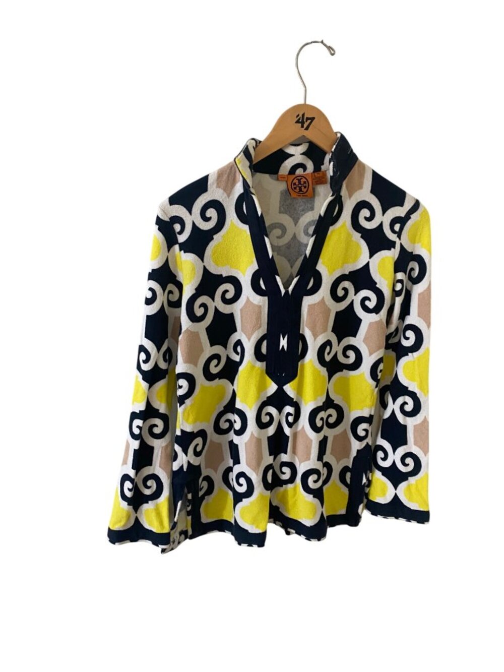 Tory Burch Women's Long Sleeve Multi Color Pull Over Tunic - XS